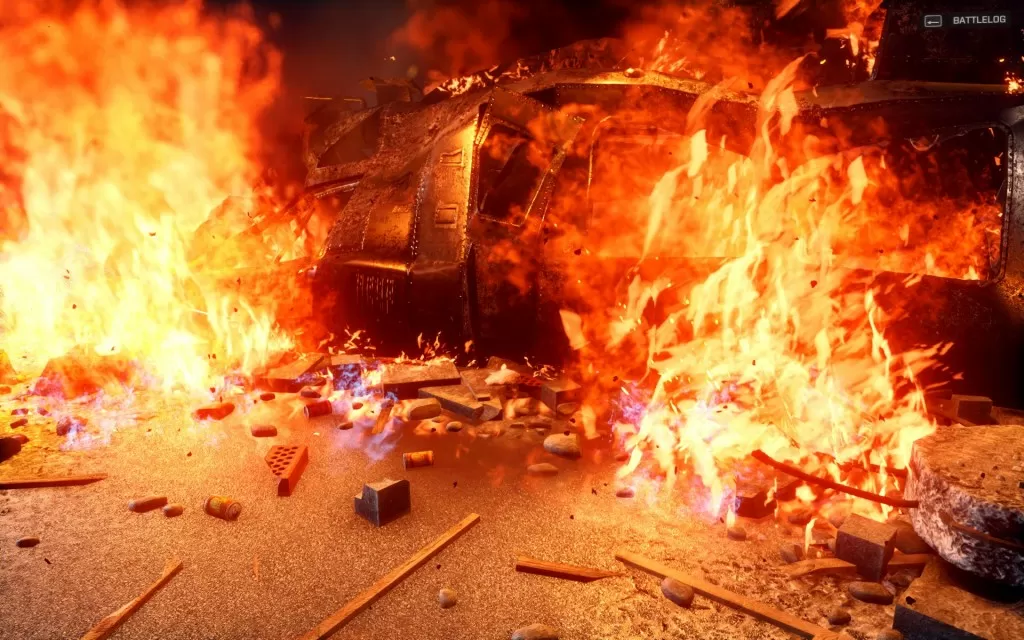 burning helicopter