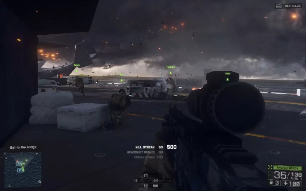 squad fights to the left side.