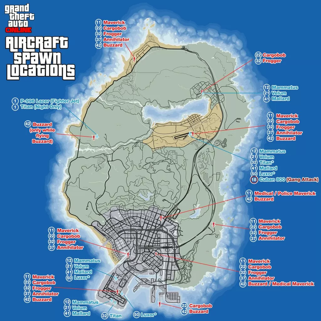 gta 5 online aircraft spawn locations