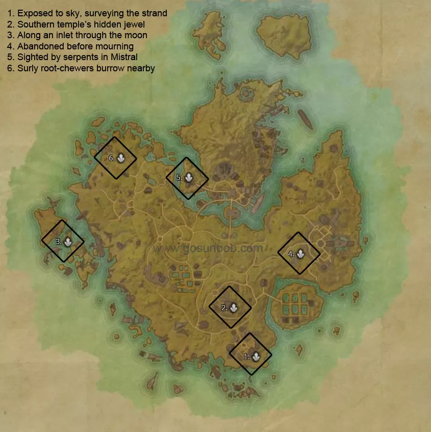 ESO Khenarthi's Roost Skyshards Map