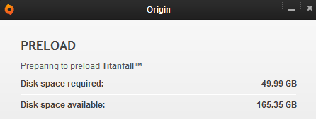 Titanfall preload started today