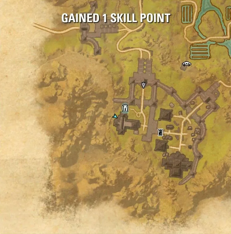 eso In the fort just around the way skyshard map