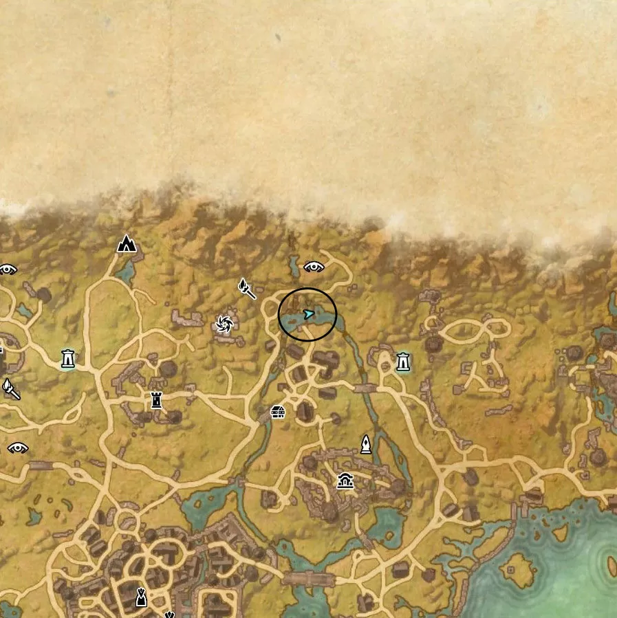 The foot of Wind Keep's falls map