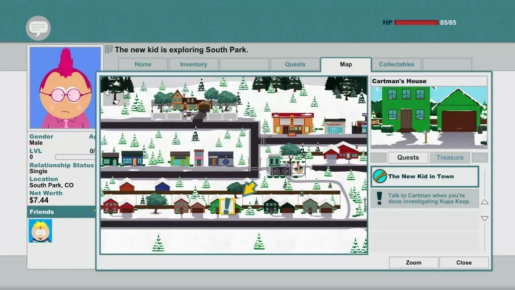 Butters , Scott Malkinson, Clyde, Kenny, Mrs. Cartman locations