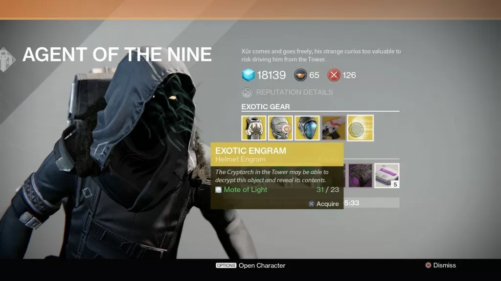 Destiny exotic engram