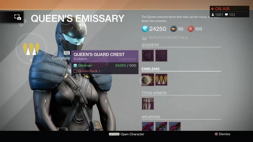 Destiny Queen’s Guard Crest