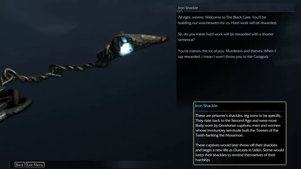 Shadow of Mordor Artifact Iron Shackle