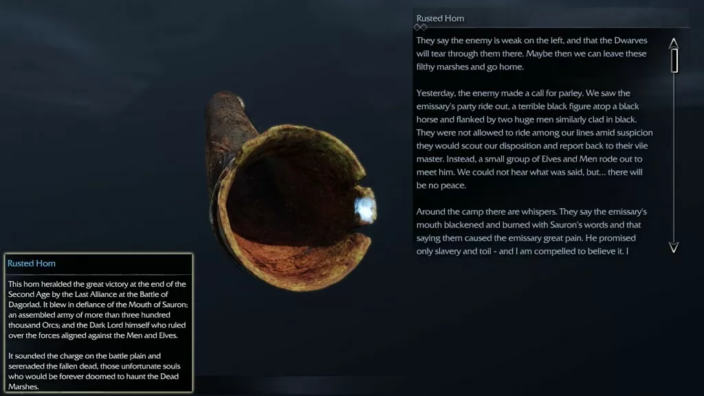 Shadow of Mordor Artifact Rusted Horn