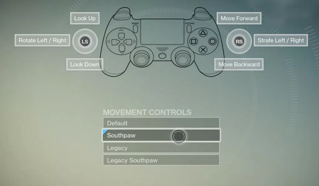 southpaw movement controls