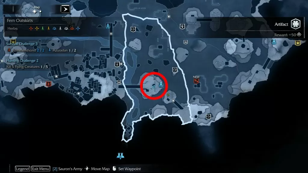 Shadow of Mordor Artifact Fern Outskirts Gondorian Coin