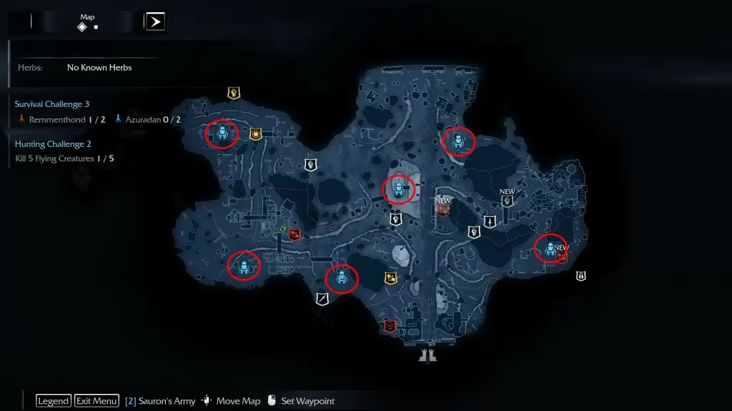 Shadow of Mordor Hunting Challenge Kill 5 Flying Creatures