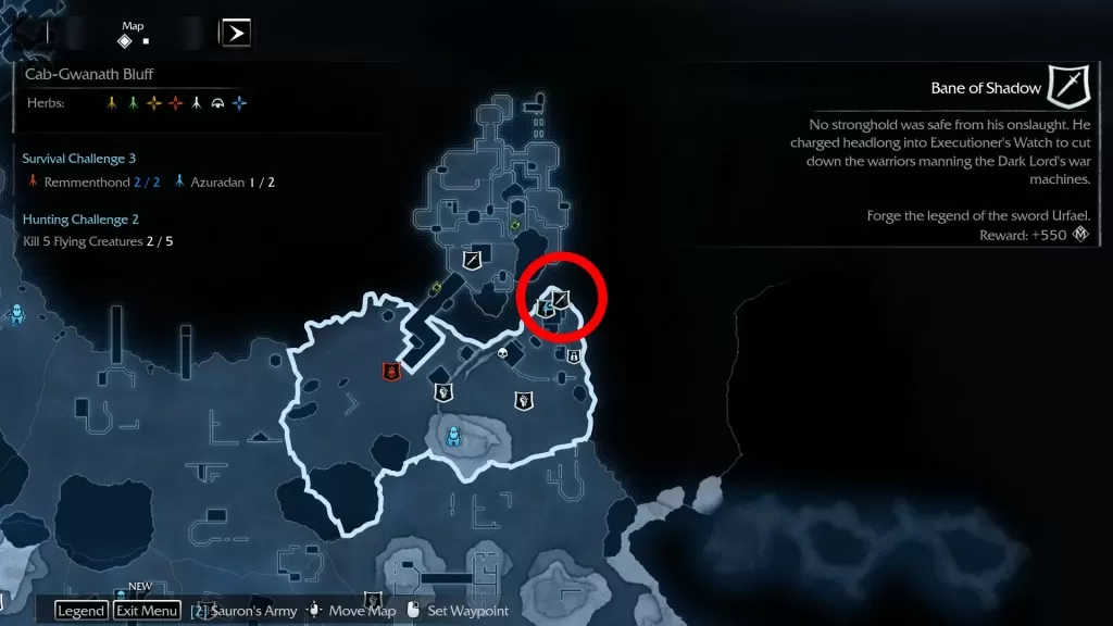 Shadow of Mordor Sword Legend The Darkness Within