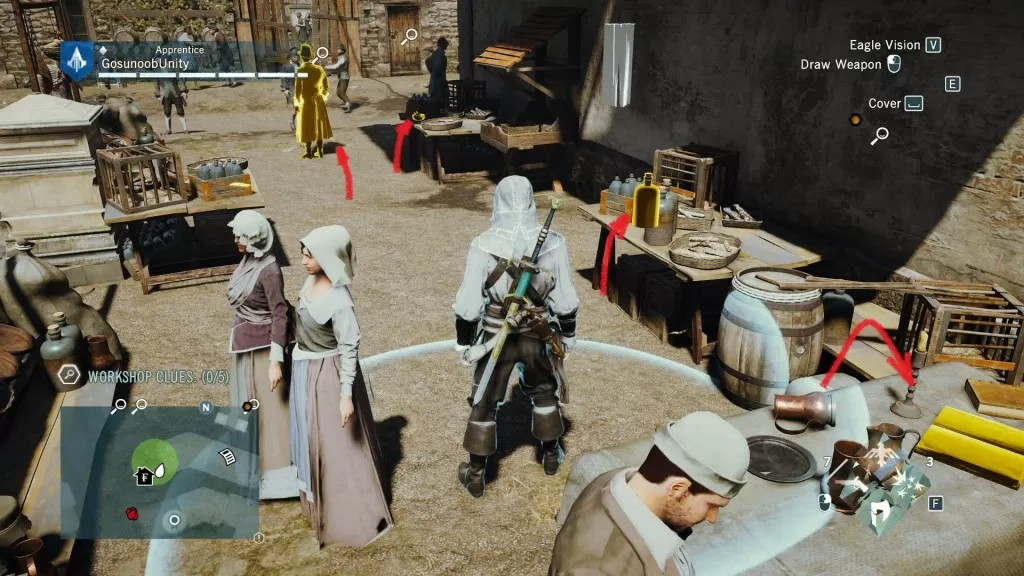 AC Unity A Dash of Poison Workshop Clues