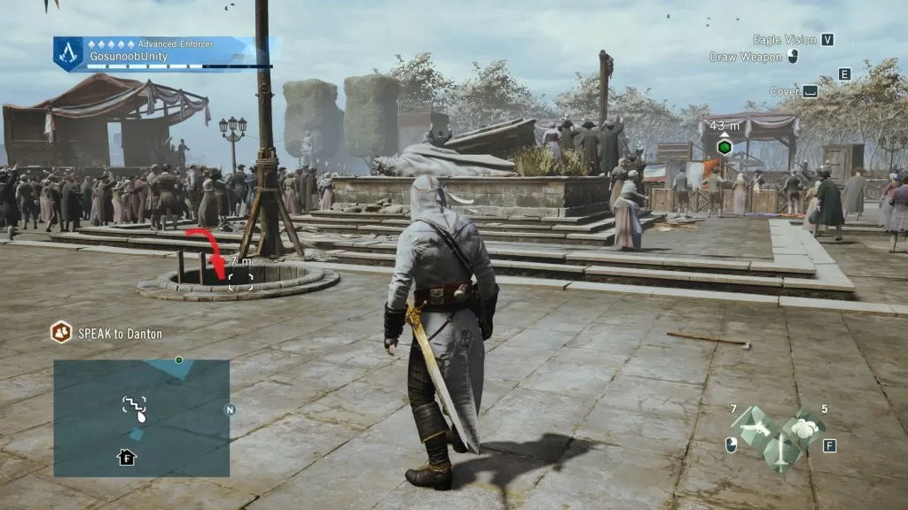 AC Unity Danton's Sacrifice First Sync Point Location