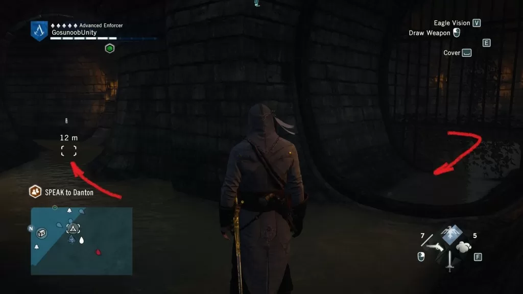 AC Unity Danton's Sacrifice First Sync Point Location