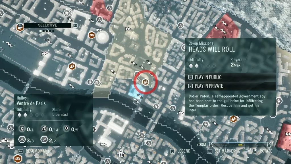AC Unity Heads Will Roll Sync Points Co-op Mission