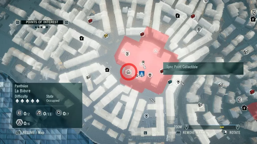 AC Unity Moving Mirabeau Fifth Sync Point Location