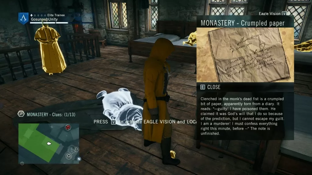 AC Unity Murder Foretold Clue Location