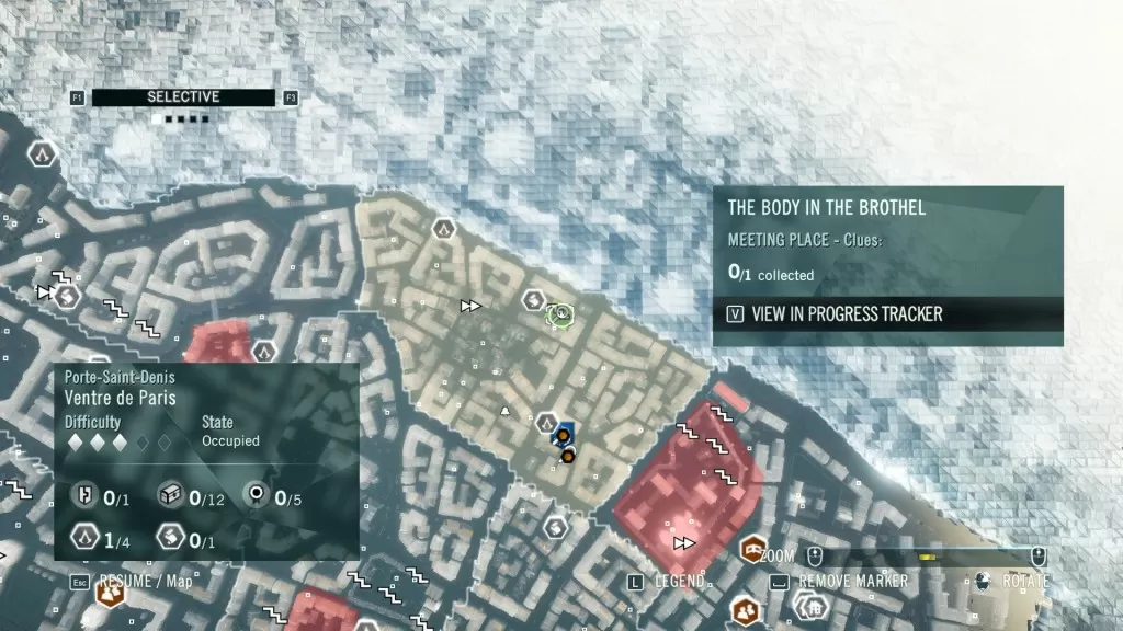 AC Unity The Body in the Brothel Meeting Place Clue
