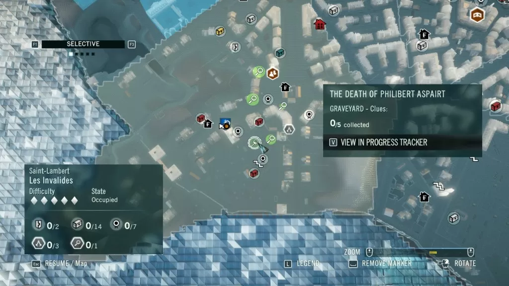 AC Unity Murder Mystery The Death of Philibert Aspairt Graveyard
