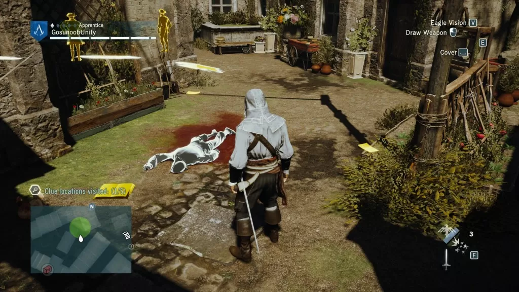 AC Unity The Hand of Science Murder Mystery Courtyard