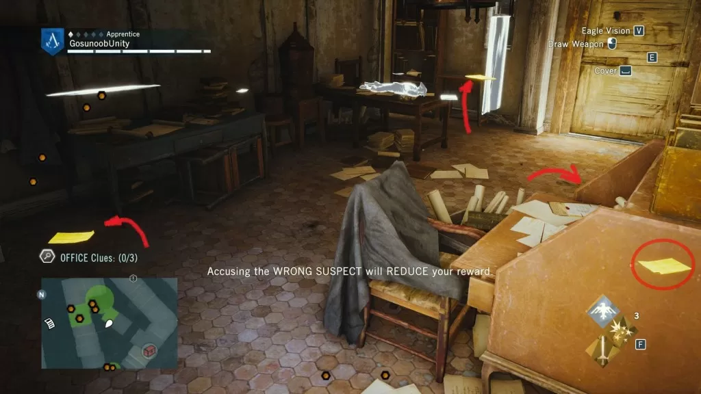 AC Unity The hand of Science Murder Mystery Office