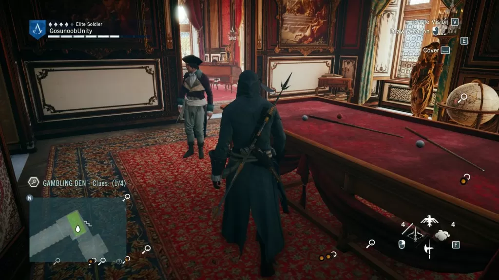 AC Unity The Red Ghost Gambling Den Clues