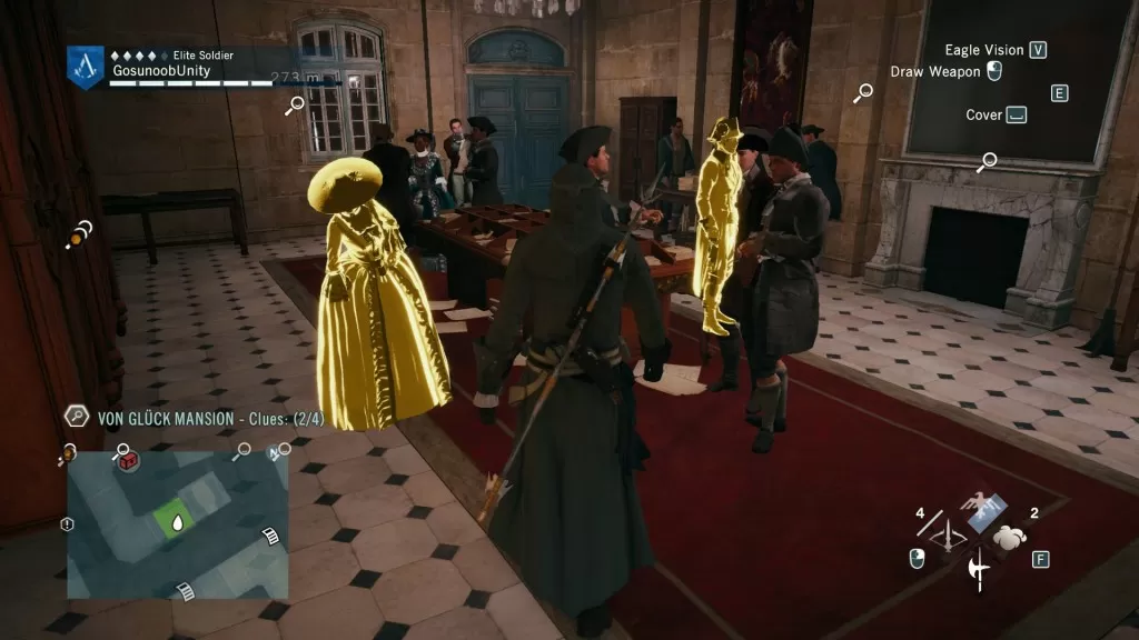 AC Unity The Red Ghost Murder Mystery Von Gluck Mansion Clues