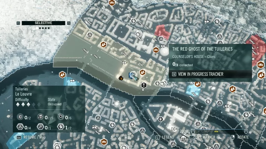 AC Unity The Red Ghost of the Tuileries Counselors House Clues