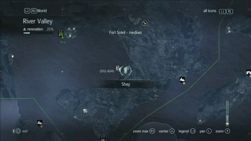 Assassin's Creed Rogue Port Aux Basques Templar Map