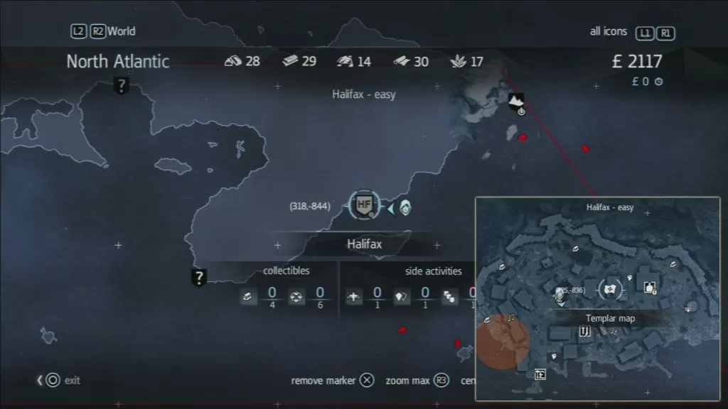 Assassins Creed Rogue Templar Map Halifax