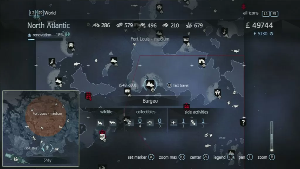 Assassin's Creed Rogue Templar Map Mount Saint Denis