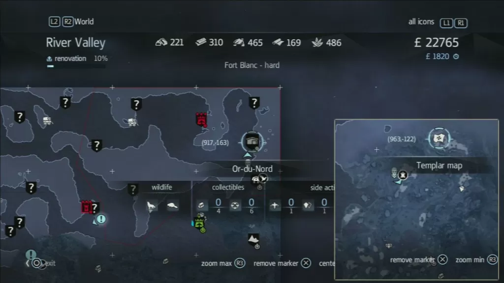 Assassin's Creed Rogue Templar Map Ord-du-Nord