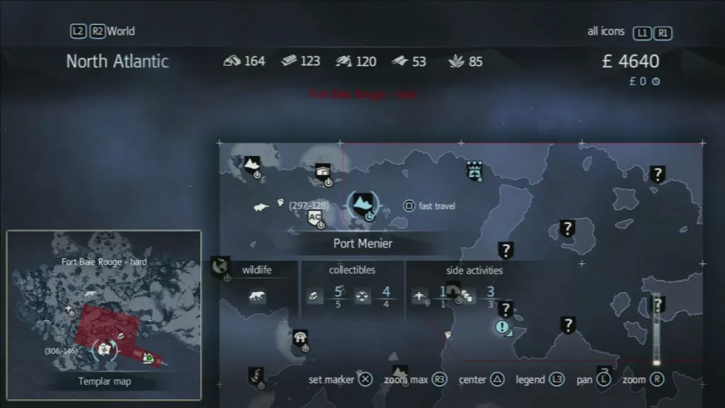 Assassins Creed Rogue Templar Map Port Menier 2