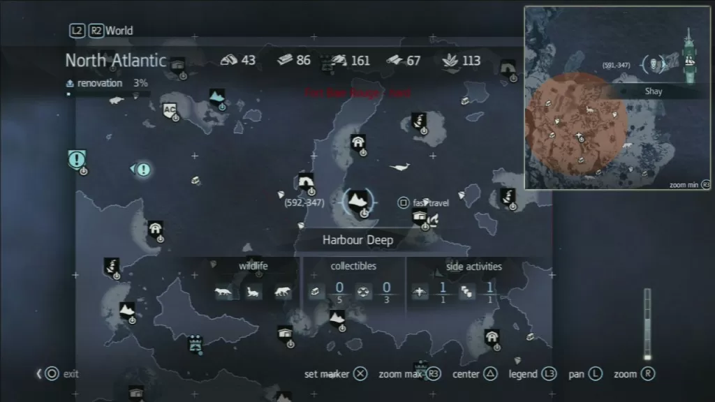 Assassin's Creed Rogue Templar Map Port Menier