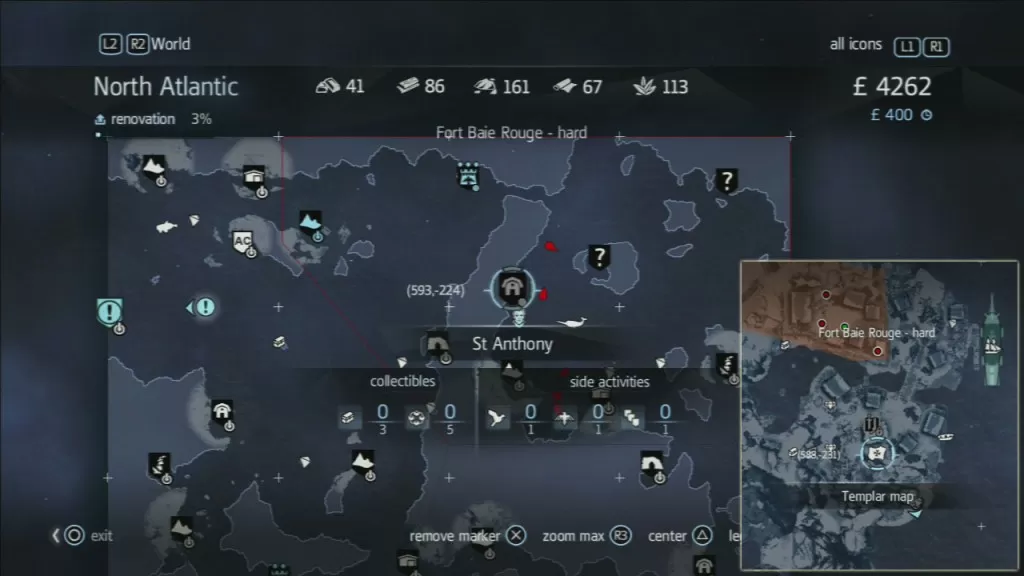 Assassin's Creed Rogue Templar Map St Anthony