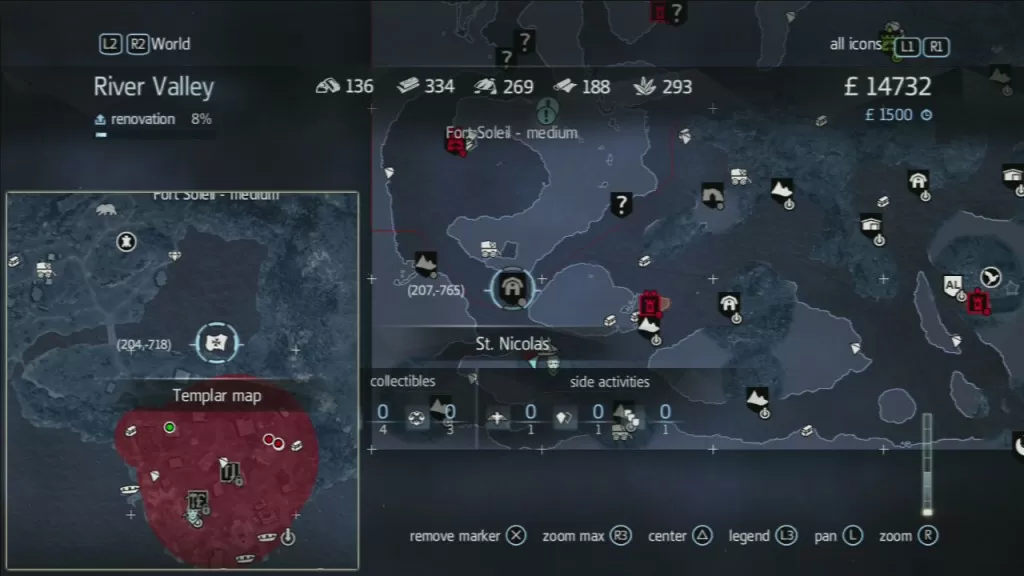 Assassin's Creed Rogue Templar map St Nicolas