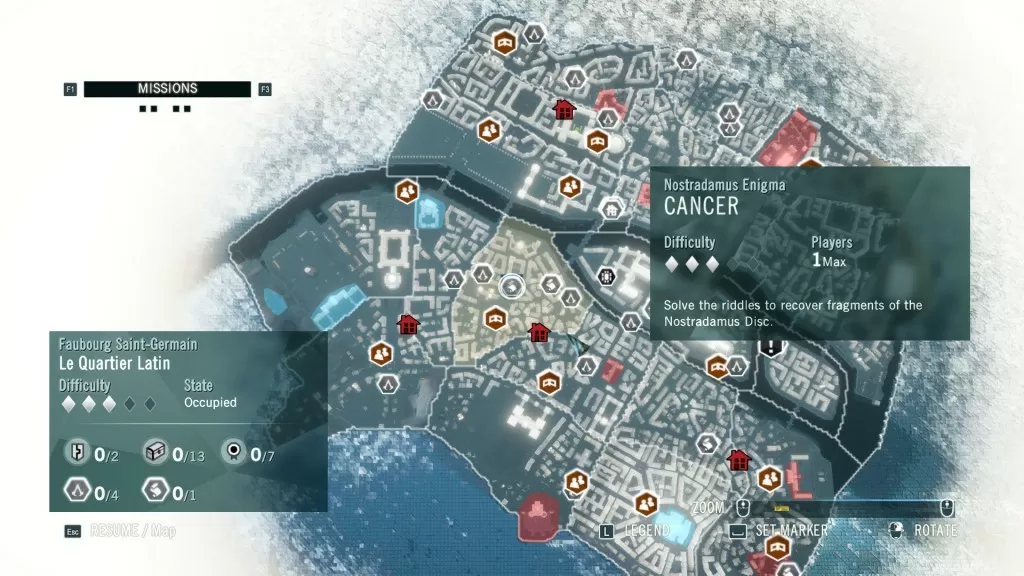 Cancer Nostradamus Enigma start map location