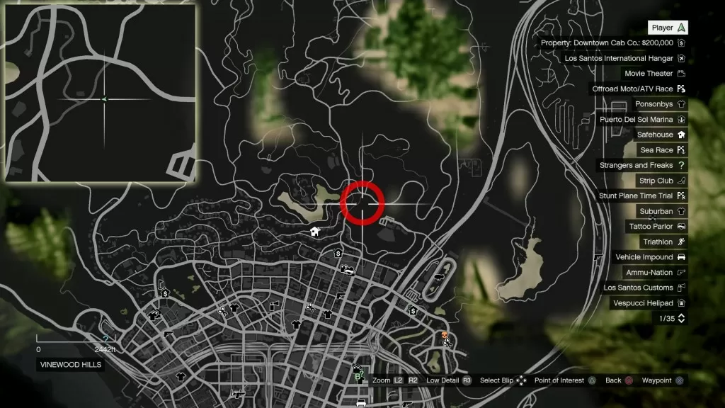 GTA 5 Vinewood Hills Peyote Plant Location