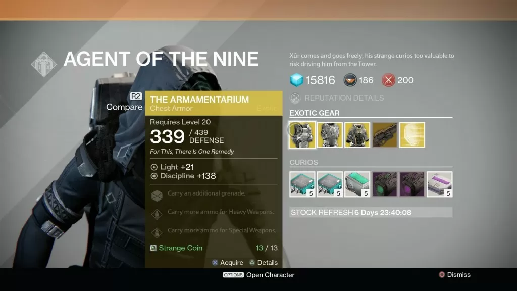 xur the armemantarium november 14