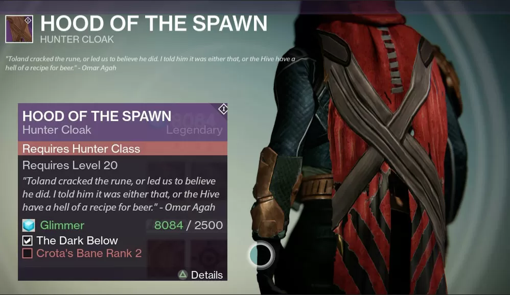 destiny hood of the spawn