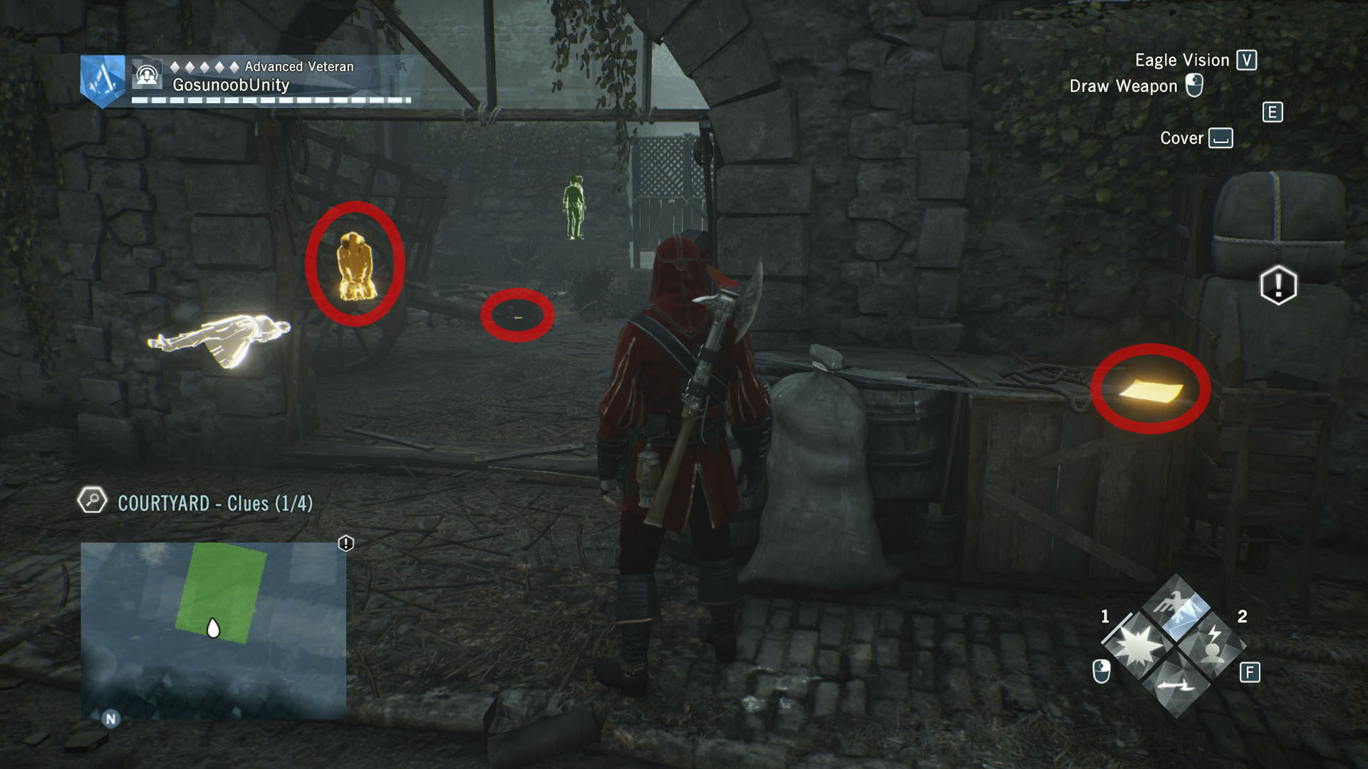 AC Unity Dead Kings Equal Justice Courtyard Clues