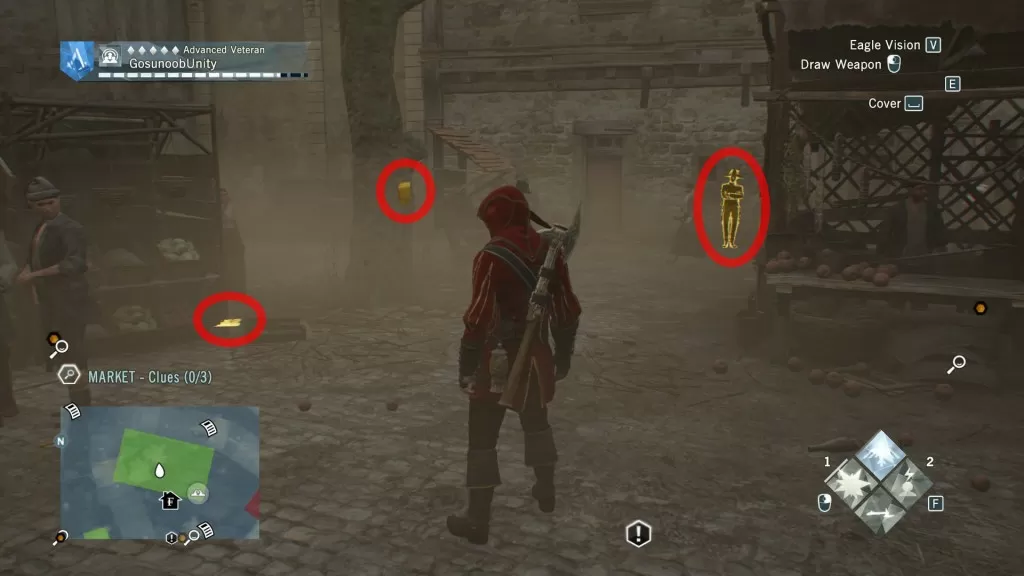 AC Unity Dead Kings Equal Justice Murder Mystery Market Clues