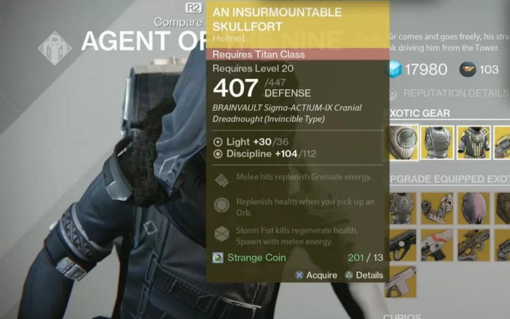 An Insurmountable Skullfort Xur Jan 9