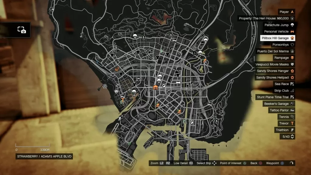 GTA 5 Pillbox Hill Garage