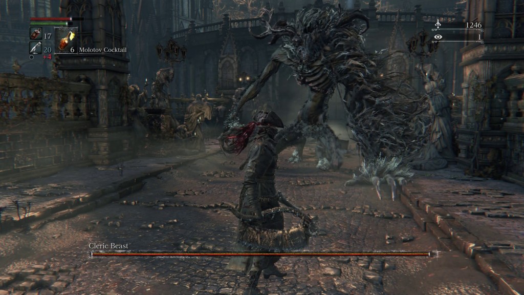 how to defeat cleric beast first boss bloodborne