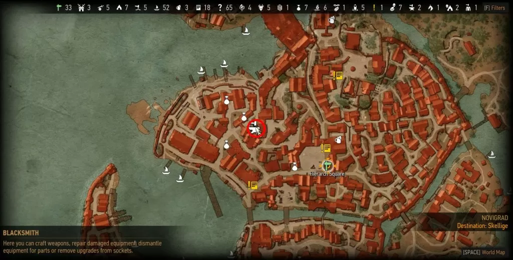 novigrad blacksmith location