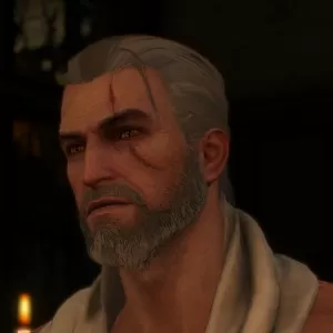 witcher 3 shaved except for a pony tail