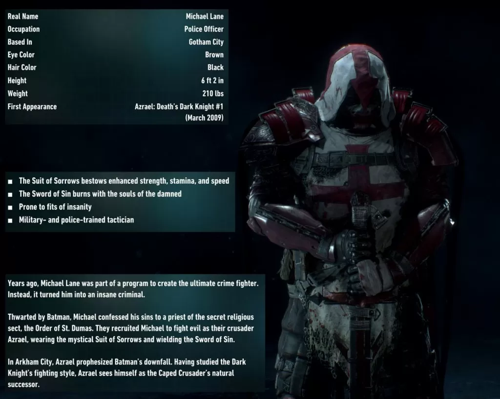 Batman Arkham Knight Heir Azrael's Bios