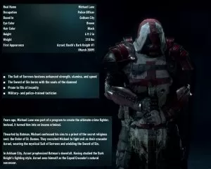 Batman Arkham Knight Heir Azrael's Bios